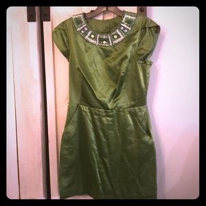 BCBG Green Silk Dress!!!